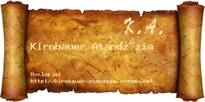 Kirnbauer Atanázia névjegykártya